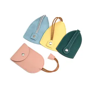 Pochette de porte-clés coulissante avec logo personnalisé Sac porte-clés en cuir PU pour clés de voiture