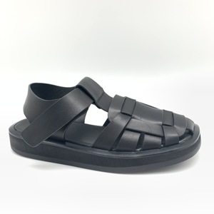 Zapatos romanos de plataforma plana para <span class=keywords><strong>mujer</strong></span>, Sandalia de pescador de cuero genuino con cierre de cinta mágica, <span class=keywords><strong>suela</strong></span> gruesa antideslizante, Gladiador - Product Image 2