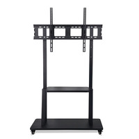 Dudukan TV 65-86 inci layar LCD Tilt vertikal untuk siaran langsung ruang TV Cart Trolley