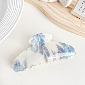 Nouvelle pince à cheveux en acrylique colorée, demi-ronde, changeante de couleur, pince requin, accessoires de cheveux élégants et magnifiques pour femmes - Product Image 6