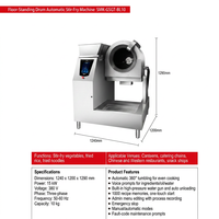 Machine à frire électrique automatique pour restaurant, robot de cuisine IA, acier inoxydable, capacité 15 kg, rotation à 360 degrés