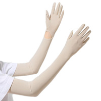 Manchons de protection solaire d'extérieur unisexe UPF 50 + Gants en silicone antidérapants à pois Capacité de l'écran tactile Manchons respirants UV pour les doigts