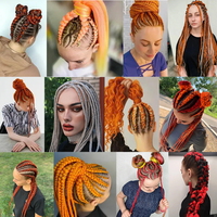 Vente chaude 24 pouces couleur unie synthétique Crochet Extensions africain pré-étiré Jumbo grande boîte tresses tressage cheveux