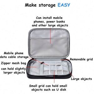 Sac de rangement pour câbles électroniques, organiseur de câbles de charge, sac de rangement pour câbles imperméable pour les voyages, pour câbles, téléphones portables et - Product Image 3