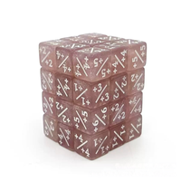 Lot de 36 dés de comptage en acrylique couleur perle de 12 mm, avec marques 1, 2, 6, et boîte de présentation, en gros pour les magasins de jeux