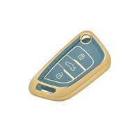 Accessoires de voiture bord doré souple tpu télécommande de voiture modifiée porte-clés couverture fob entièrement étui de protection pour xhorse