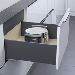 H116mm mỏng đôi bức tường dưới gắn kết mềm đóng Ngăn kéo trượt hệ thống-Series q33116n cho nhà bếp/tủ quần áo - Product Image 2