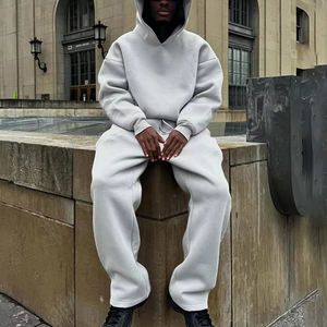 QIANSHI Hochwertige Blanko-Sweat-Anzüge aus schwerem Stoff, Oversized-Hoodies und Jogginghosen-Sets für Herren, individuell anpassbare, weite Trainingsanzüge für Männer - Product Image 2