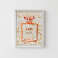 Daxin Coco - Cadre mural rectangulaire en MDF avec motif de bouteille de parfum, design Art Déco, décoration intérieure, occasion universelle