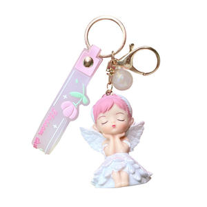 2025 dessin animé porte-clés femme créatif délicat Couple porte-clés anneau sac d'école pendentif Sublimation résine porte-clés - Product Image 1