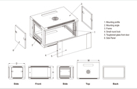Armario de red de alta calidad de 19 "Montaje en pared 6u 9u 12u 15u Rack de servidor
