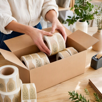Rouleau d'autocollants découpés sur mesure en papier kraft, étiquettes vierges pour bouteilles d'huile, flacons compte-gouttes, emballages cosmétiques