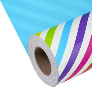 Custom Eco-Friendly Recyclable Striped <b>Pattern</b> <b>Tissue</b> <b>Paper</b> Roll 80GSM Double Side Coated Waterproof Wood Pulp Gift Packaging - Product Image 1