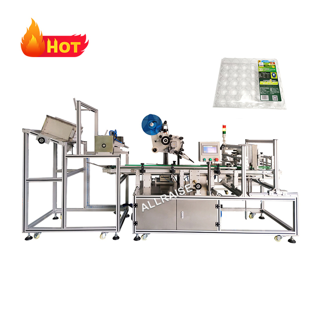 Fully Automatic Egg Fruit Nut Square Transparent Blister Box Bottom Printing Labeling Machine Robotic Arm Flip Labeling Machine