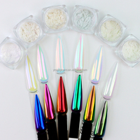 Pigment chromé Aurora arc-en-ciel en vrac 1g/pot, poudre à ongles chromée clair de lune, poudre Aurora caméléon, décoration pour ongles