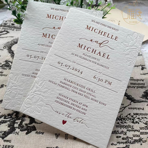 Carte <span class=keywords><strong>de</strong></span> vœux <span class=keywords><strong>de</strong></span> mariage <span class=keywords><strong>de</strong></span> luxe <span class=keywords><strong>de</strong></span> haute qualité, conception personnalisée, impression typographique sur couverture rigide, reliure cousue, impression numérique, papier couché - Product Image 4