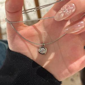 Collier en argent pur S925 serti d'étoiles, perle en zircon, élégant, romantique, haut de gamme, polyvalent, collier à perles, mode, luxe, niche - Product Image 2