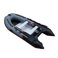 Bateau de pêche gonflable de 3,6 m avec moteur hors-bord, coque légère en HDPE et fibre de carbone, pompe manuelle incluse - 13 pieds pour 5 personnes
