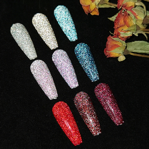 ZRKGEL Suministros profesionales para uñas <span class=keywords><strong>Precio</strong></span> de fábrica 9 colores Etiqueta privada reflectante Muestra gratis Resina Disco Glitter Gel Polish Set - Product Image 4