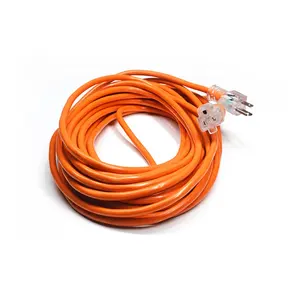 16/3 Gauge, 25ft Power Retractable Electrical Outdoor 125v Heavy Duty Waterproof Copper SJTW 13A Extension Cord with light end