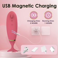 Kleiner Delfin-Saugmassager mit Vibration und Vibrationsstab mit 10 Frequenzen, Silikon, wiederaufladbar, für Erwachsenen-Vergnügen