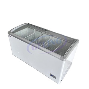 Congelador <span class=keywords><strong>Horizontal</strong></span> de Doble Puerta con Vidrio Curvo para Supermercado, Almacenamiento de Helados, Refrigerador Personalizable de Fábrica - Product Image 4