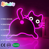 Neonawall - Enseigne néon LED chat rose pour les amoureux des chats et les passionnés de décoration de chambre, à intensité variable pour la décoration de chambre et de salle à thème chat