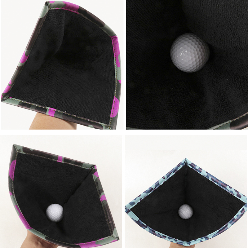 New arrival 2021 sports golf ball double-sided cleaning towel in oxford cloth material with cotton fabric lining