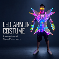Accessoires d'ambiance pour bar et scène, armure lumineuse LED télécommandée en spandex coloré, forme spéciale pour intérieur