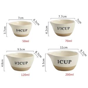 Vente en gros de tasses en céramique de style japonais personnalisées, ensemble de cuisine créatif de 4 tasses à mesurer et bols - Product Image 4