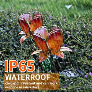 Solar Iron Flower Lawn <b>Lights</b> <b>Led</b> Water Resistant Outdoor Garden Decor - Product Image 4