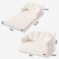 Canapé-lit 2 places moderne en velours côtelé avec dossier en coquille, pliable, pour villa, école, salon, mobilier écologique personnalisable