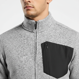 Men High Neck <b>Fleece</b> <b>Jacket</b> Zip Up Outerwear OEM ODM Custom Logo Sportswear Casual Winter Warm Coat Factory Export Quality - Product Image 1