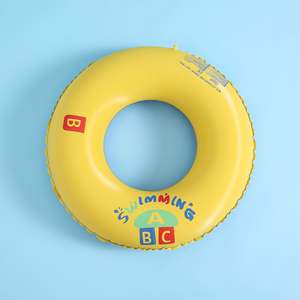 Anneaux de natation pour bébé écologiques à double épaisseur en PVC ABC <span class=keywords><strong>jaune</strong></span> pour bouée d'aisselle de piscine d'eau extérieure - Product Image 2