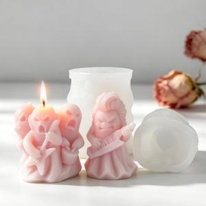 M62663 Moule en silicone pour bougie d'Halloween, motif groupe rock fantôme fantaisie, bougie fantôme d'aromathérapie - Product Image 4