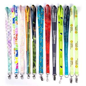High Quality Customized Sublimation Fixed Polyester Printing ID Card Holder Lanyard with <b>Hook</b> - Product Image 1
