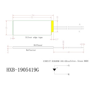 Tùy Chỉnh Kích Thước Bảng Điều Khiển Đèn Nền Màu Xanh Lá Cây 54X19Mm Đèn Nền Siêu Sáng 100cd/M2 Một Thiết Kế Chip Đèn Nền <span class=keywords><strong>Led</strong></span> 3V - Product Image 5