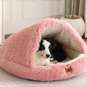 Dog Cat <strong>Bed</strong> House for Sleep Half Enclosed <strong>Pet</strong> Nest Warm Plush Kennel Pad Mats Cushion Cover for Dogs Cats <strong>Pet</strong> Supplies - Product Image 1