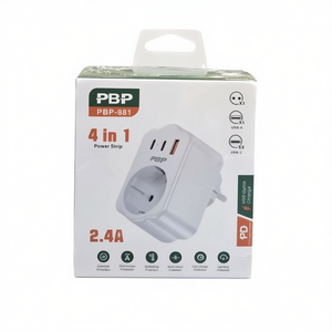 Regleta de alimentación PBP 4 en 1 de 2.4A con puertos de carga USB para uso en el hogar y la oficina - Product Image 2