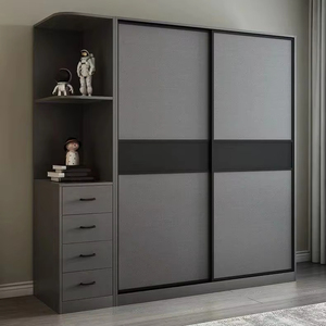 <span class=keywords><strong>Armoire</strong></span> moderne à portes coulissantes avec coiffeuse Meuble de chambre à coucher à montage facile <span class=keywords><strong>pour</strong></span> salle à manger et atelier - Product Image 2