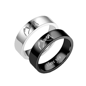 Fashion Cincin Cluster pria, Aksesori pernikahan dan hadiah trendi Stainless Steel lebar 8mm - Product Image 1