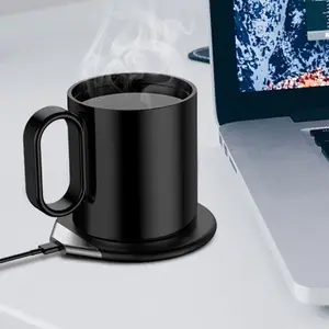 SD071礼品自热咖啡杯温度控制马克杯取暖器，带无线充电器，适用于iPhone 12 13