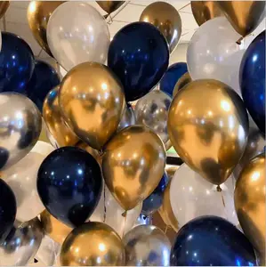 Balloon Thick Chromium Metal Helium Wholesale 12 Inch Shiny Metal Pearl Latex Balloon Birthday Party Decoration Wedding