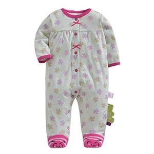 ملون جميل 100% مريلة من القطن بذلة الرضع الخريف الشتاء طويلة الأكمام القطن الطفل منامة مع القدم - Product Image 4