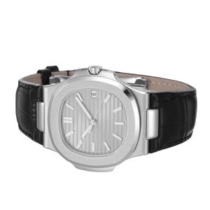 Montre automatique de luxe pour homme, bracelet en cuir de crocodile noir, marqueurs lumineux, fonction date, style sport, cadeau haut de gamme - Product Image 3