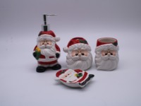Décoration de Noël pour la salle de bain à la maison, hôtel, ensemble de lavage de salle de bain en céramique, distributeur de savon Père Noël