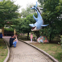 Tête de Requin Animatronique 3D Megalodon Taille Réelle Animée, Modèle pour Décoration de Parc d'Attractions