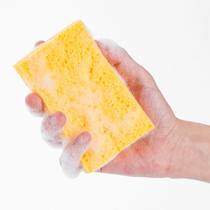 Éponge de cuisine compressée en fibre de cellulose de bois, faible MOQ, logo personnalisé, réutilisable pour la vaisselle, extensible, vente en gros - Product Image 3