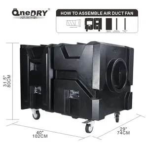 China Factory Airmaster AS110020 HEPA Air Scrubber - 2000CFM Industrial Negative Air Machine con motor 1.5HP - Product Image 3