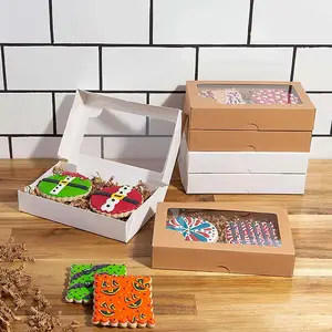 環境にやさしいリサイクル使い捨て食品グレード健康バーガー包装箱食品クラフトペーパートレイランチボックス用 - Product Image 1